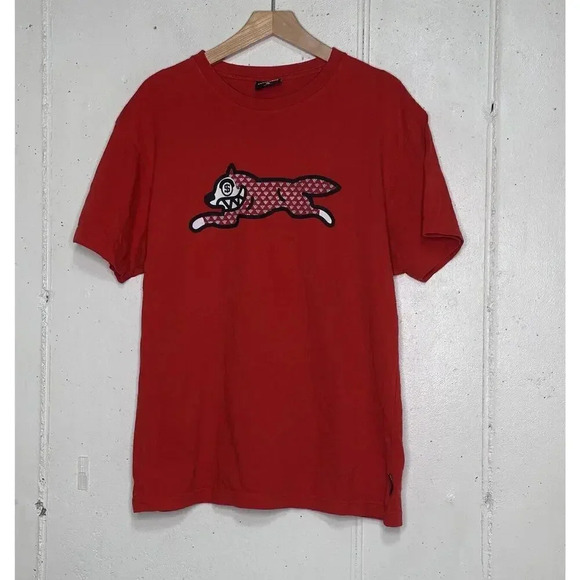 BBC Billionaire Boys Club Ice Cream T-shirt Running Dog Diamond Red Men's L‎ Y2K - Picture 1 of 7